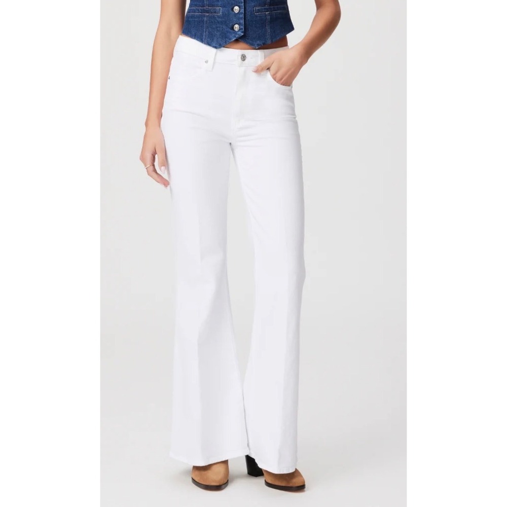 PAIGE Charlie High Rise Flare Jeans White Womens Size 27 Boho Retro Minimalist